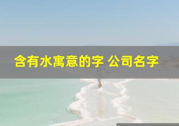 含有水寓意的字 公司名字